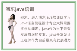 浦东java培训