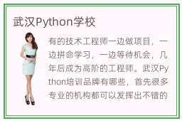 武汉Python学校