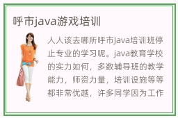 呼市java游戏培训