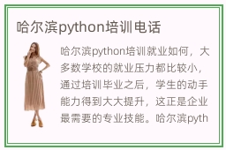 哈尔滨python培训电话