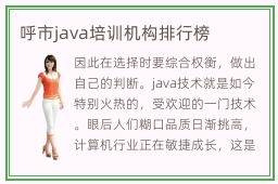 呼市java培训机构排行榜