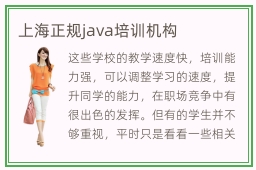 上海正规java培训机构