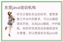 东莞java培训机构