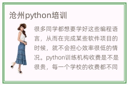 沧州python培训