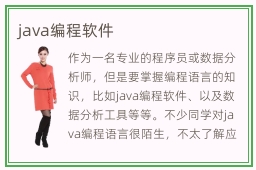 java编程软件